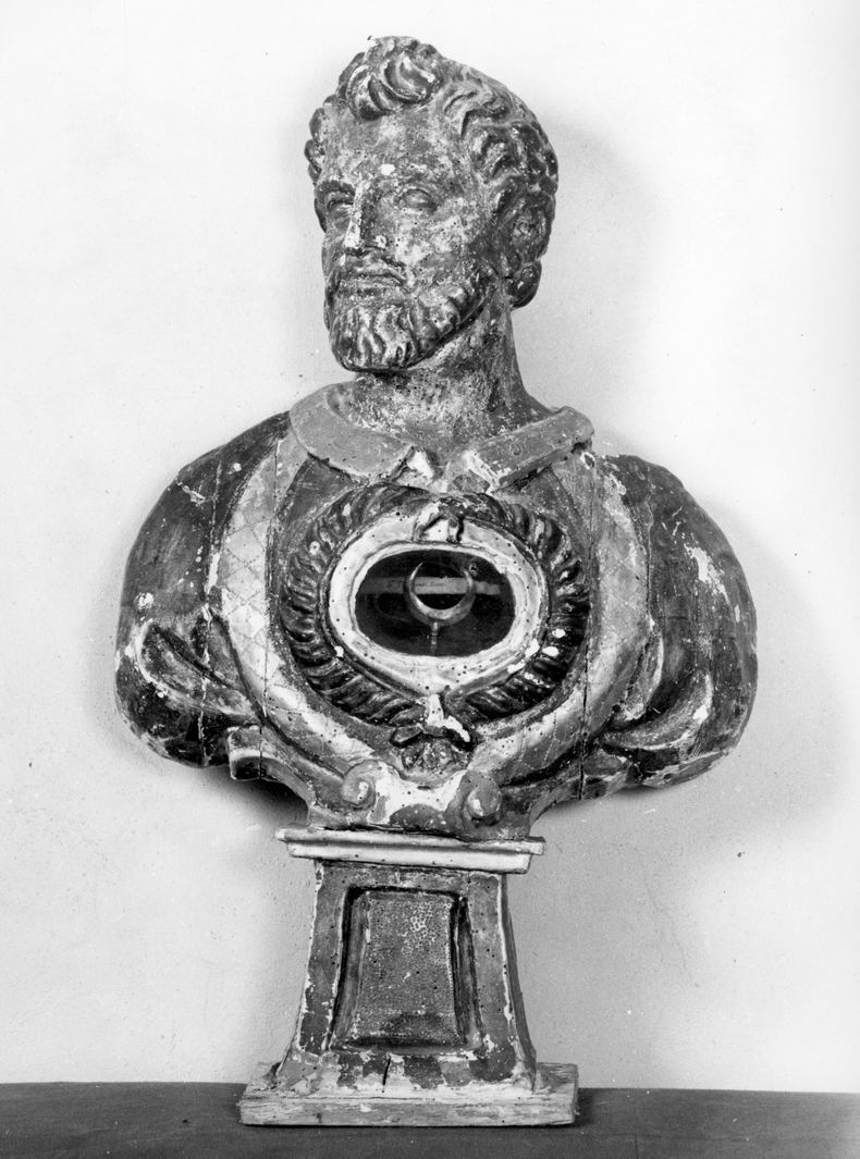 busto maschile (reliquiario - a busto) - bottega senese (sec. XVII)