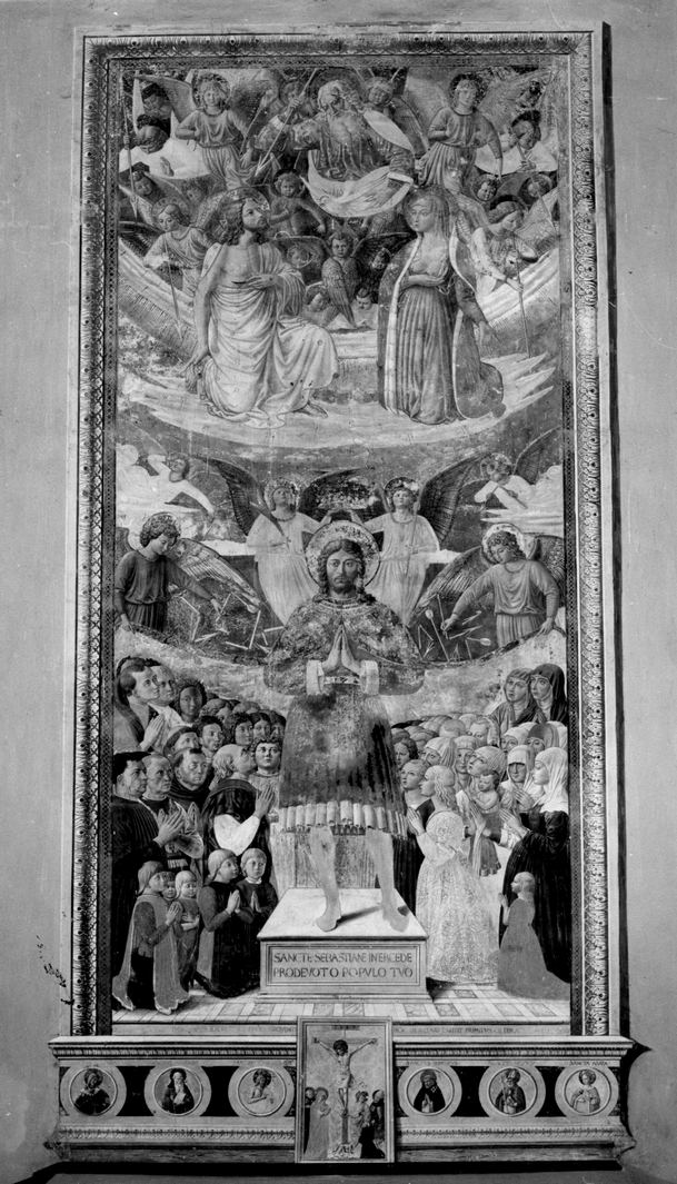 San Sebastiano protegge il popolo di San Gimignano (dipinto) di Benozzo di Lese detto Benozzo Gozzoli (sec. XV)