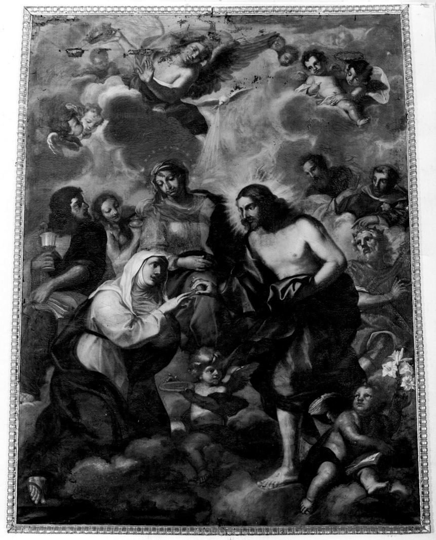 matrimonio mistico di Santa Caterina da Siena con Madonna, santi e il profeta Davide (dipinto) - ambito senese (seconda metà sec. XVII)
