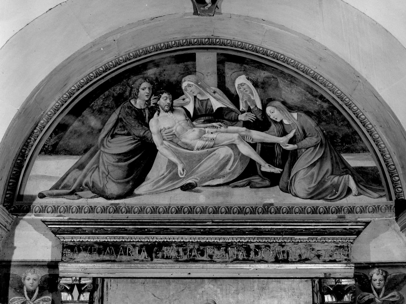 compianto sul Cristo morto (dipinto) di Tamagni Vincenzo (attribuito) (sec. XVI)