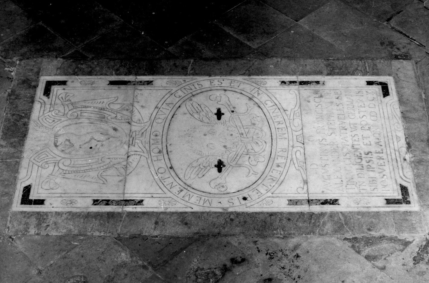 stemma gentilizio di Agostino e Alessandro Tinacci (lastra tombale) - bottega toscana (sec. XVII)