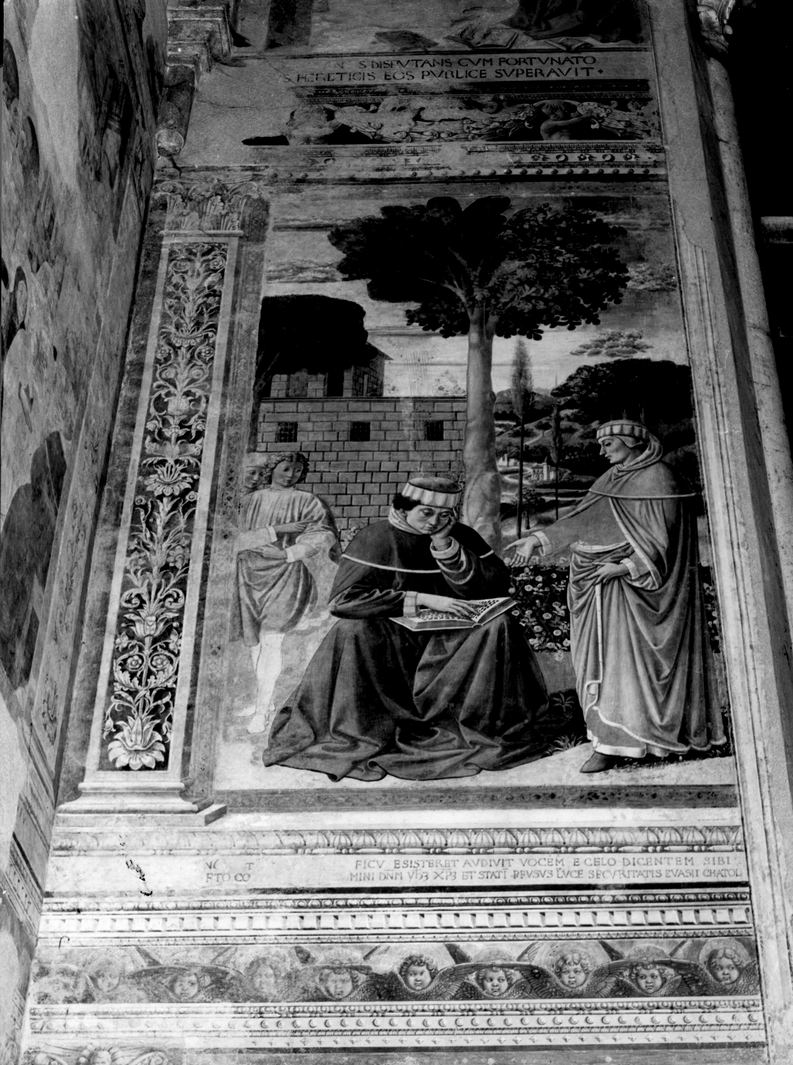 Sant'Agostino animato dalla voce divina legge le Epistole di San Paolo (dipinto) di Benozzo di Lese detto Benozzo Gozzoli (attribuito) (sec. XV)