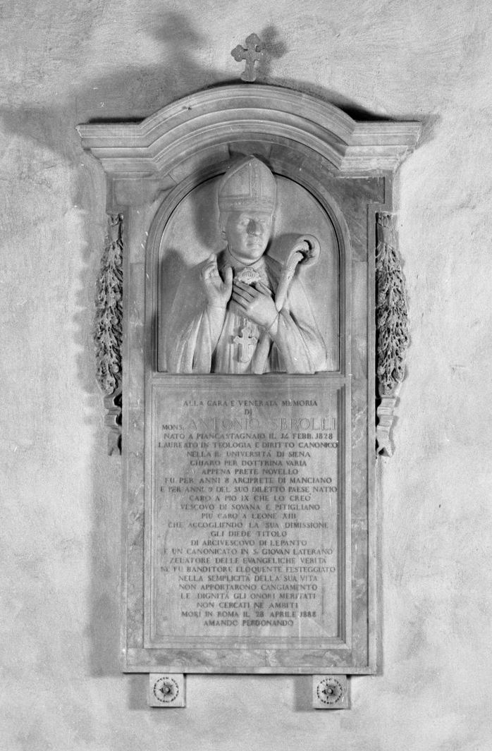 ritratto di Antonio Sbrolli (monumento funebre) - bottega toscana (sec. XIX)