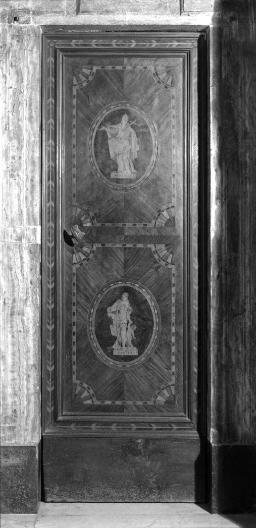 porta - ad un battente, elemento d'insieme - bottega senese (sec. XVII)