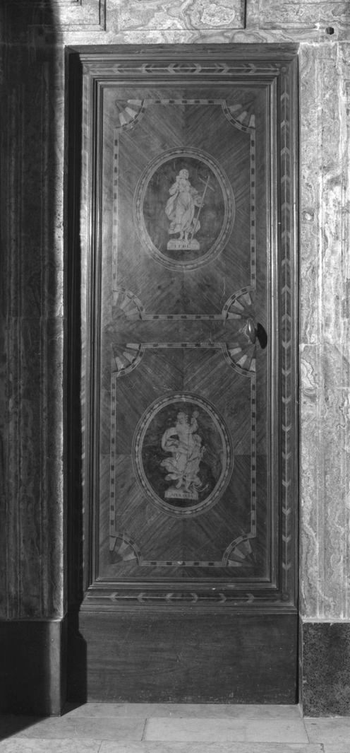 porta - ad un battente, elemento d'insieme - bottega senese (sec. XVII)