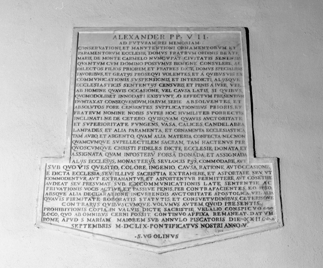 lapide commemorativa - bottega toscana (sec. XVII)