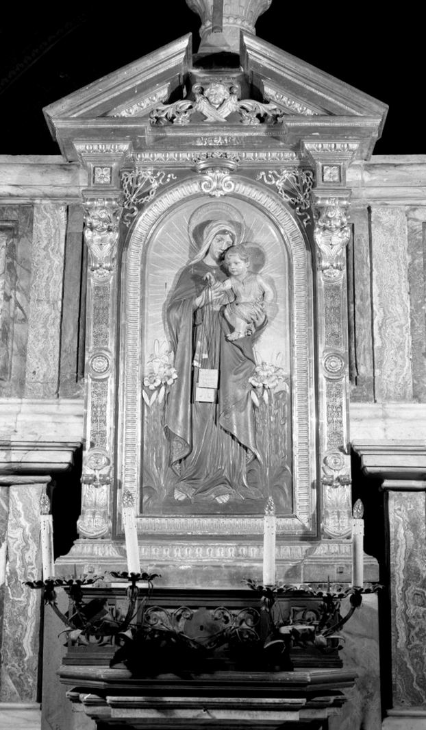 Madonna con Bambino (tabernacolo - a frontale architettonico) di Corsini Fulvio (attribuito), Franchi Alessandro (attribuito) (fine/inizio secc. XIX/ XX)