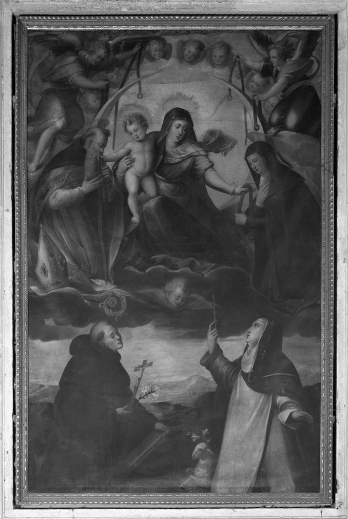 Madonna della Cintola con Santi (dipinto) di Mazzanti Ludovico (sec. XVIII)