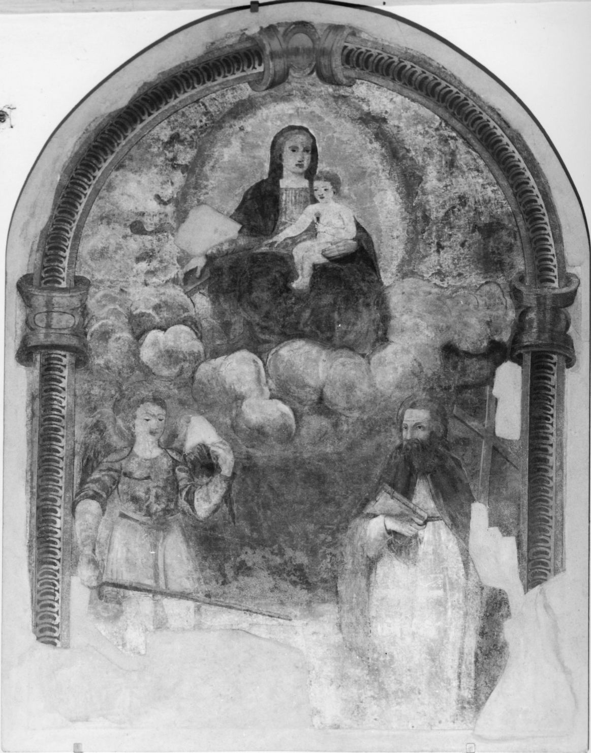 Madonna con Bambino tra San Michele Arcangelo e Sant'Andrea (dipinto) - ambito toscano (prima metà sec. XVII)