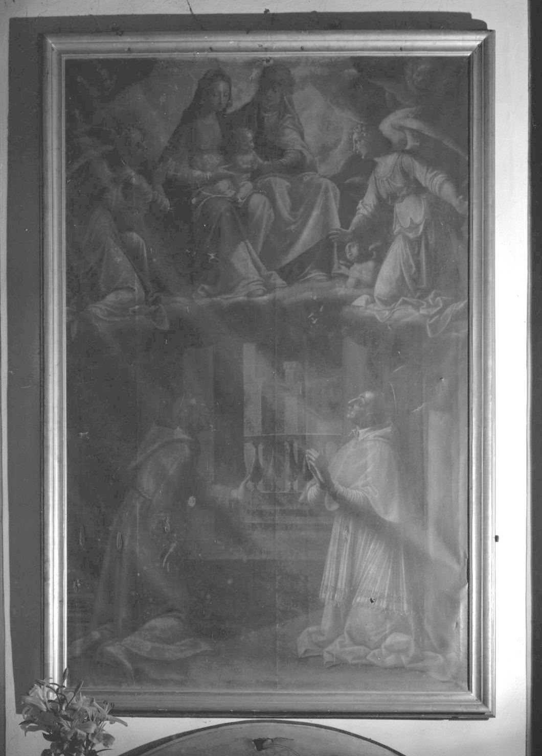 Madonna con Bambino e Santi (dipinto) di Lomi Aurelio (primo quarto sec. XVII)