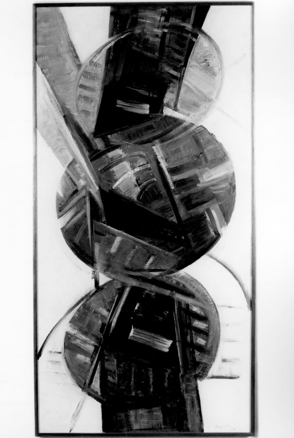 Il nostro tempo, composizione astratta (dipinto) di Bozzolini Silvano (sec. XX)