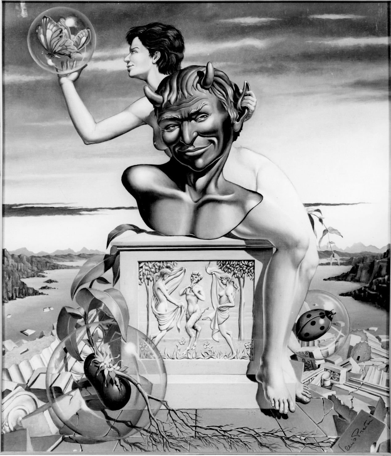 Arcadica, composizione astratta (dipinto) di Pretin Luigi (ultimo quarto sec. XX)