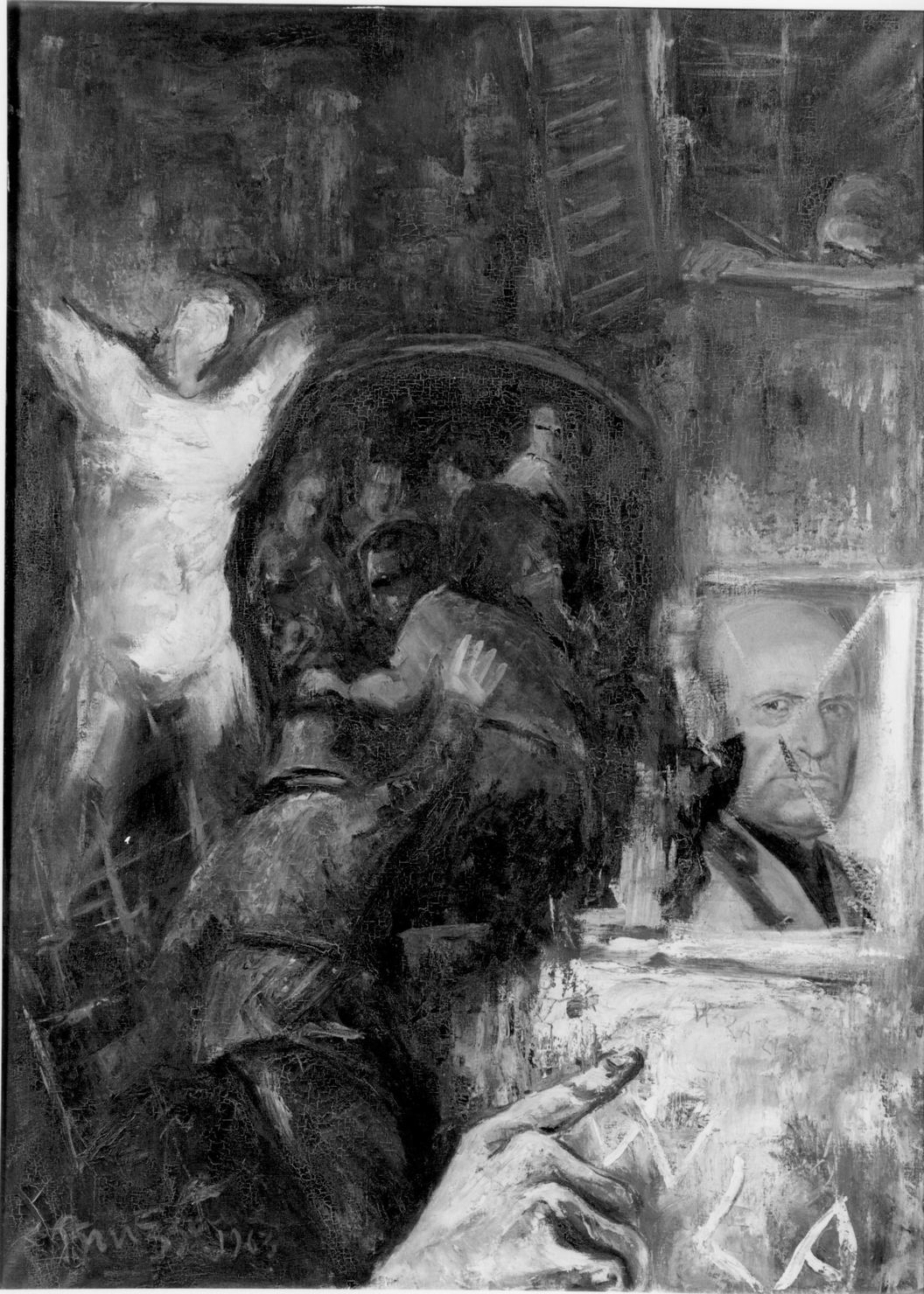 La Resistenza, scena storica (dipinto) di Bruzzone Ezio (sec. XX)