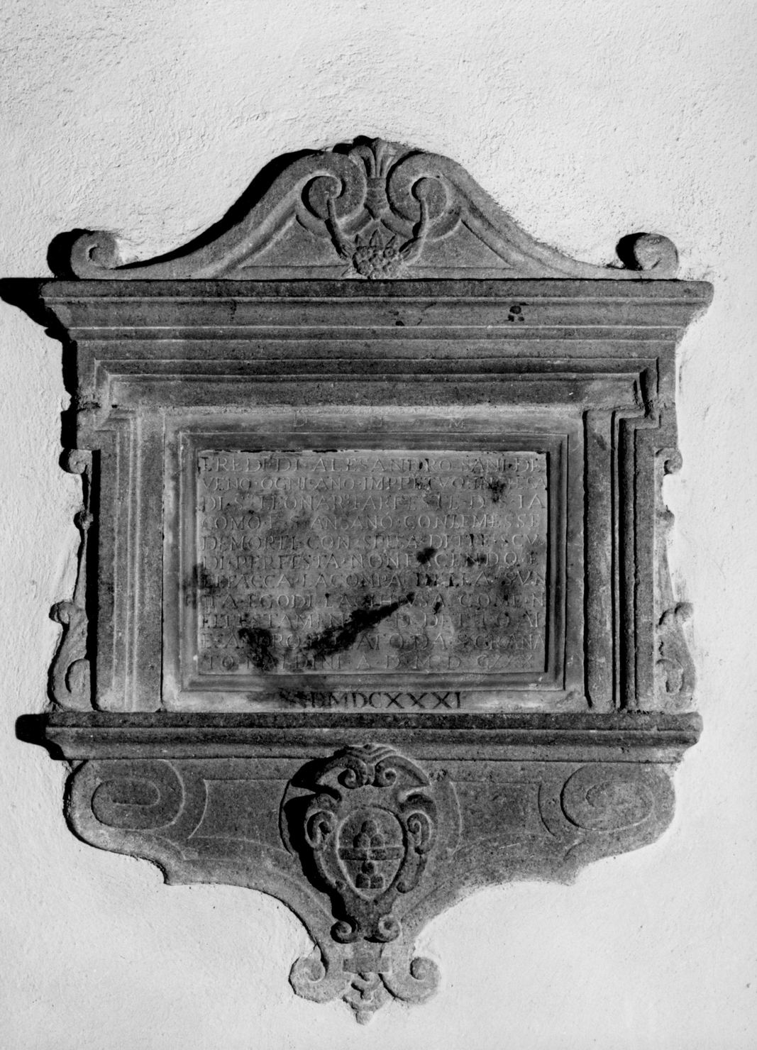 lapide documentaria - bottega amiatina (sec. XVII)