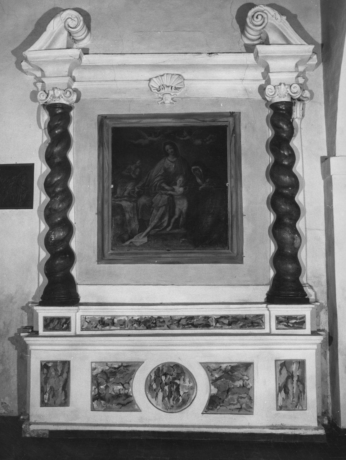 altare, elemento d'insieme - bottega amiatina (fine/inizio secc. XVII/ XVIII)