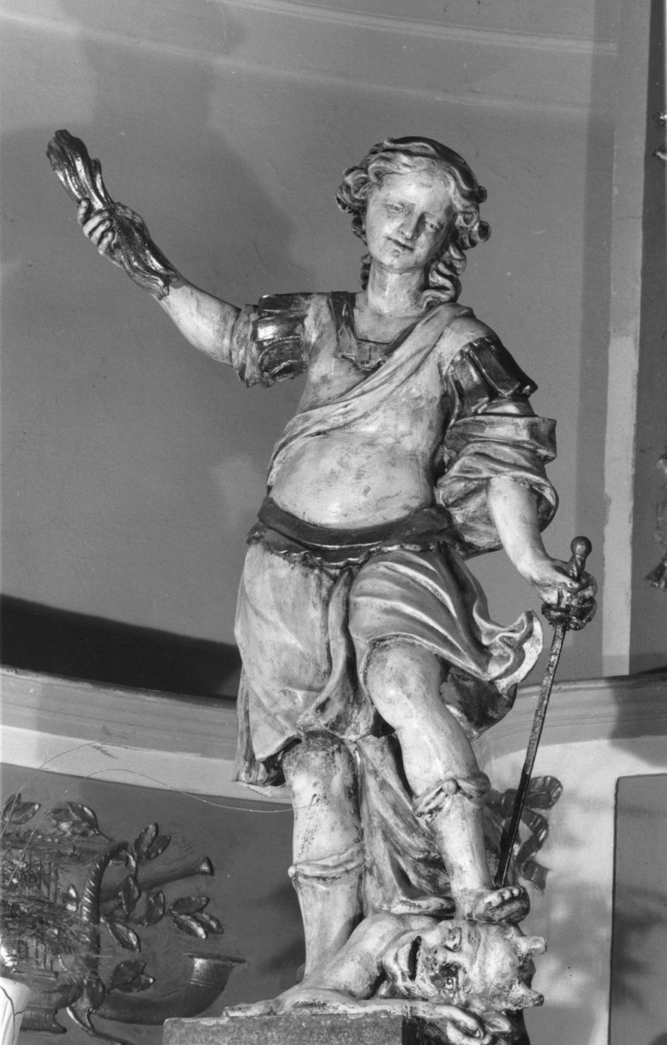 San Michele Arcangelo (statua, elemento d'insieme) - ambito senese (metà sec. XVIII)