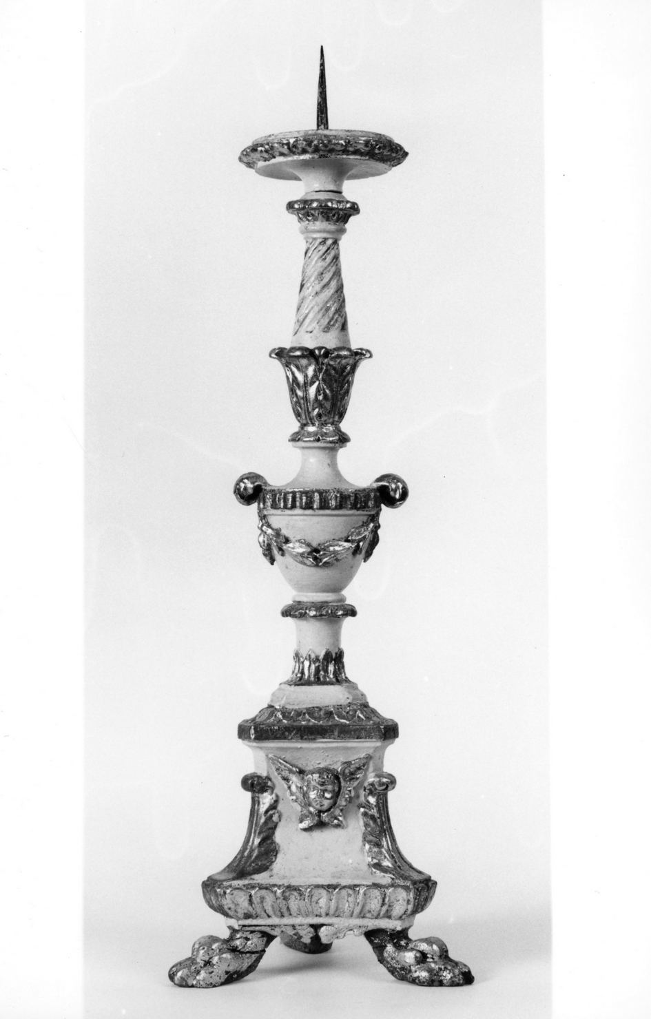 candeliere d'altare, serie - bottega italiana (fine/inizio secc. XVIII/ XIX)