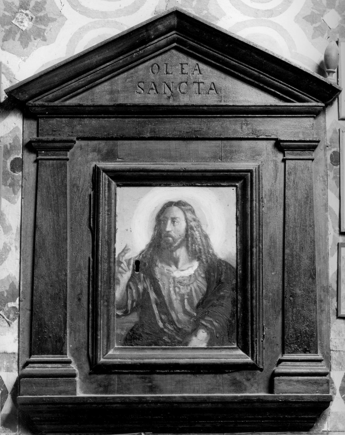 Cristo benedicente (armadietto per oli santi, opera isolata) - bottega senese (seconda metà sec. XIX)