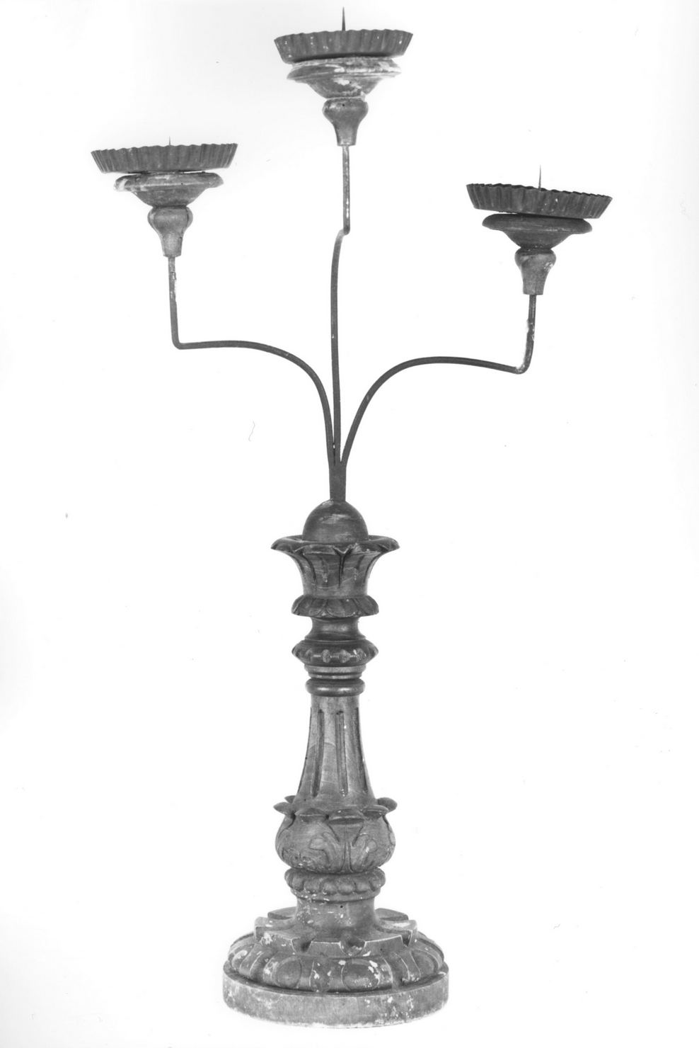 candeliere d'altare, serie - bottega toscana (secc. XIX/ XX)