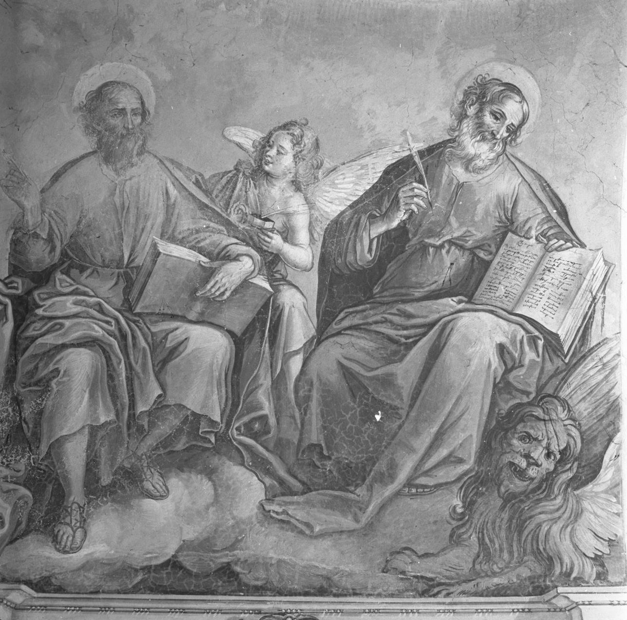 Cristo tra gli evangelisti (dipinto) di Nasini Francesco (sec. XVII)