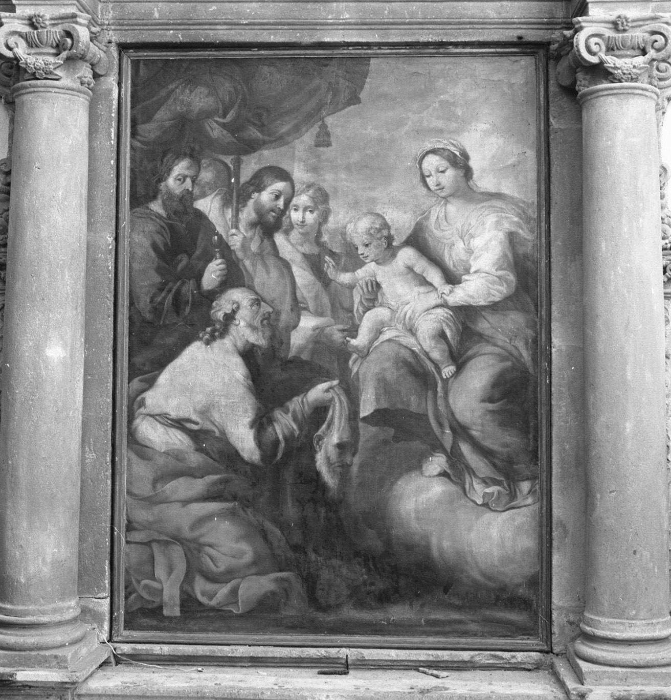 Madonna con Bambino e Santi (dipinto) - ambito senese (sec. XVII)