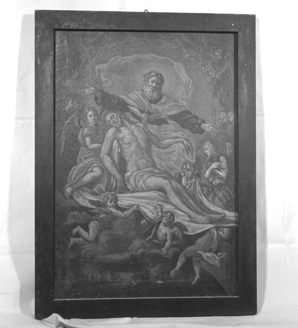 Cristo morto con Dio Padre, lo Spirito Santo e gli angeli (dipinto) - ambito toscano (fine/inizio secc. XVII/ XVIII)
