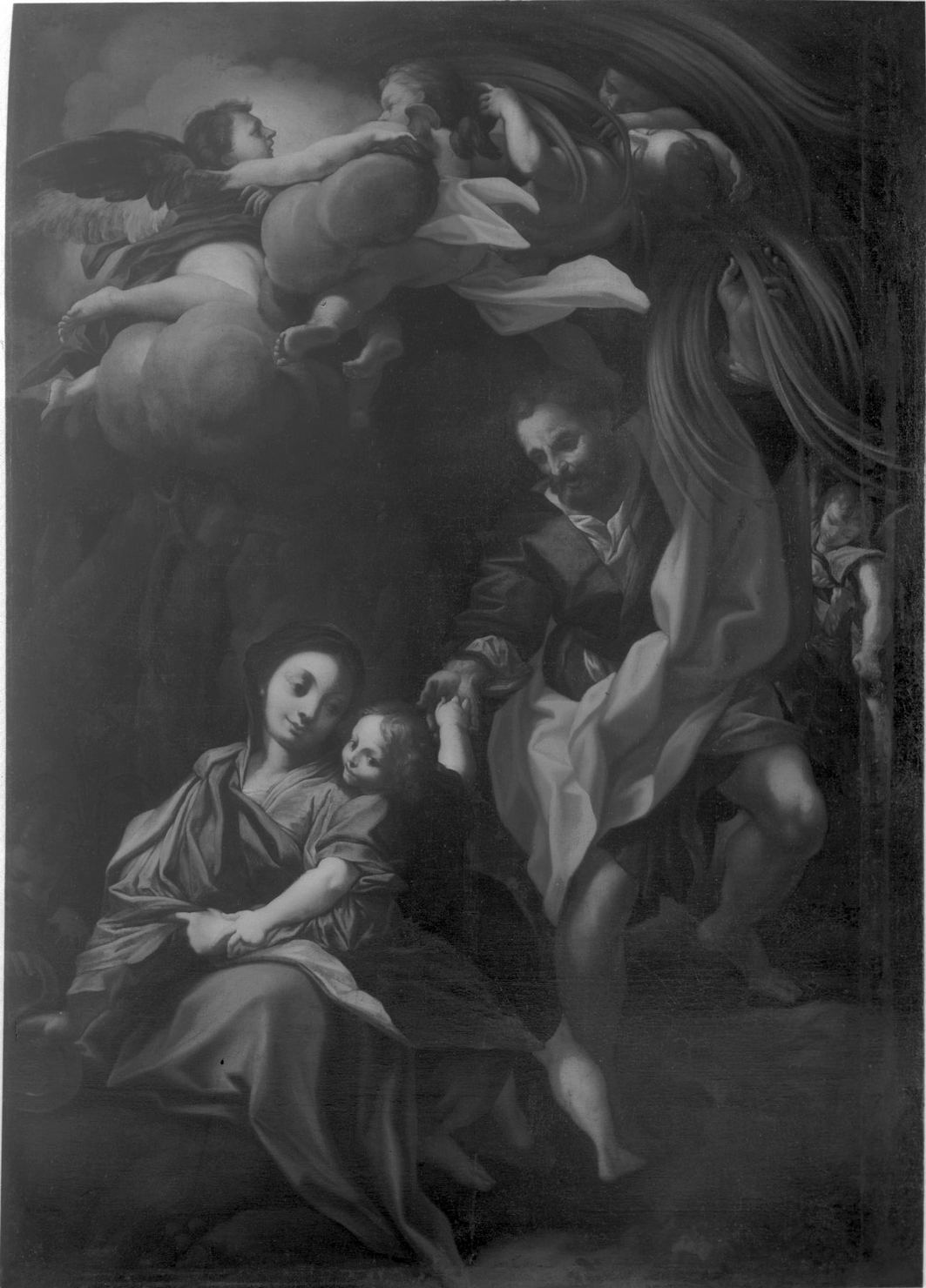 riposo nella fuga in Egitto (dipinto) di Nasini Giuseppe Nicola (inizio sec. XVII)