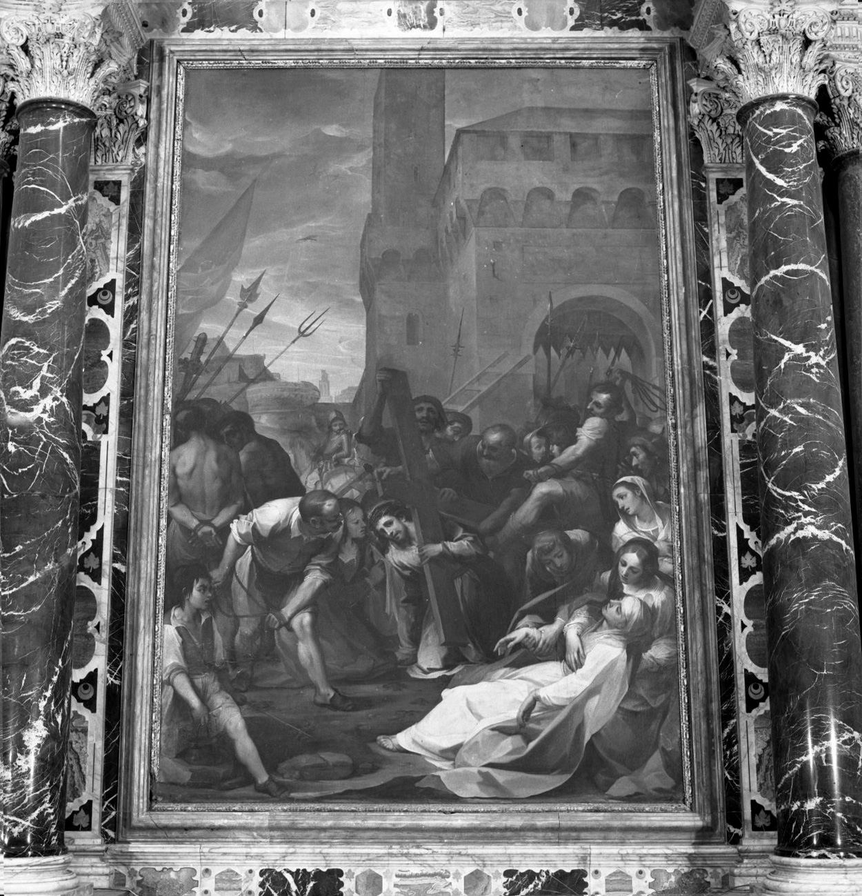 salita di Cristo al monte Calvario (dipinto) di Salimbeni Ventura detto Bevilacqua (sec. XVII)