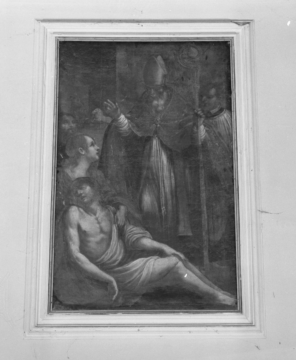 Sant'Emidio sana un infermo (dipinto) di Pisani Giovan Paolo (prima metà sec. XVII)