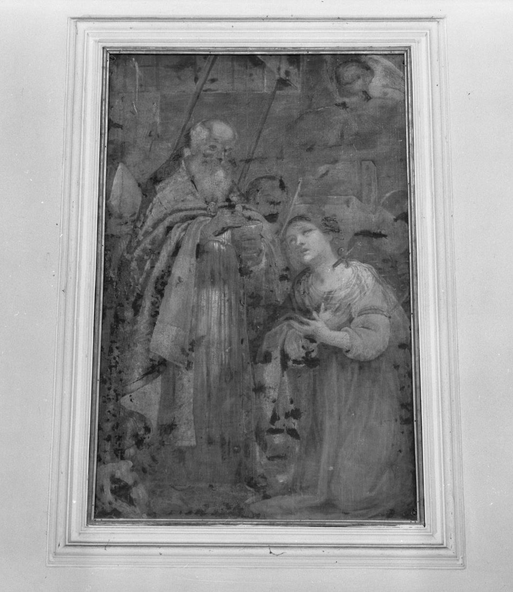 Santa Lucia riceve il Santissino Sacramento (dipinto) di Pisani Giovan Paolo (sec. XVII)