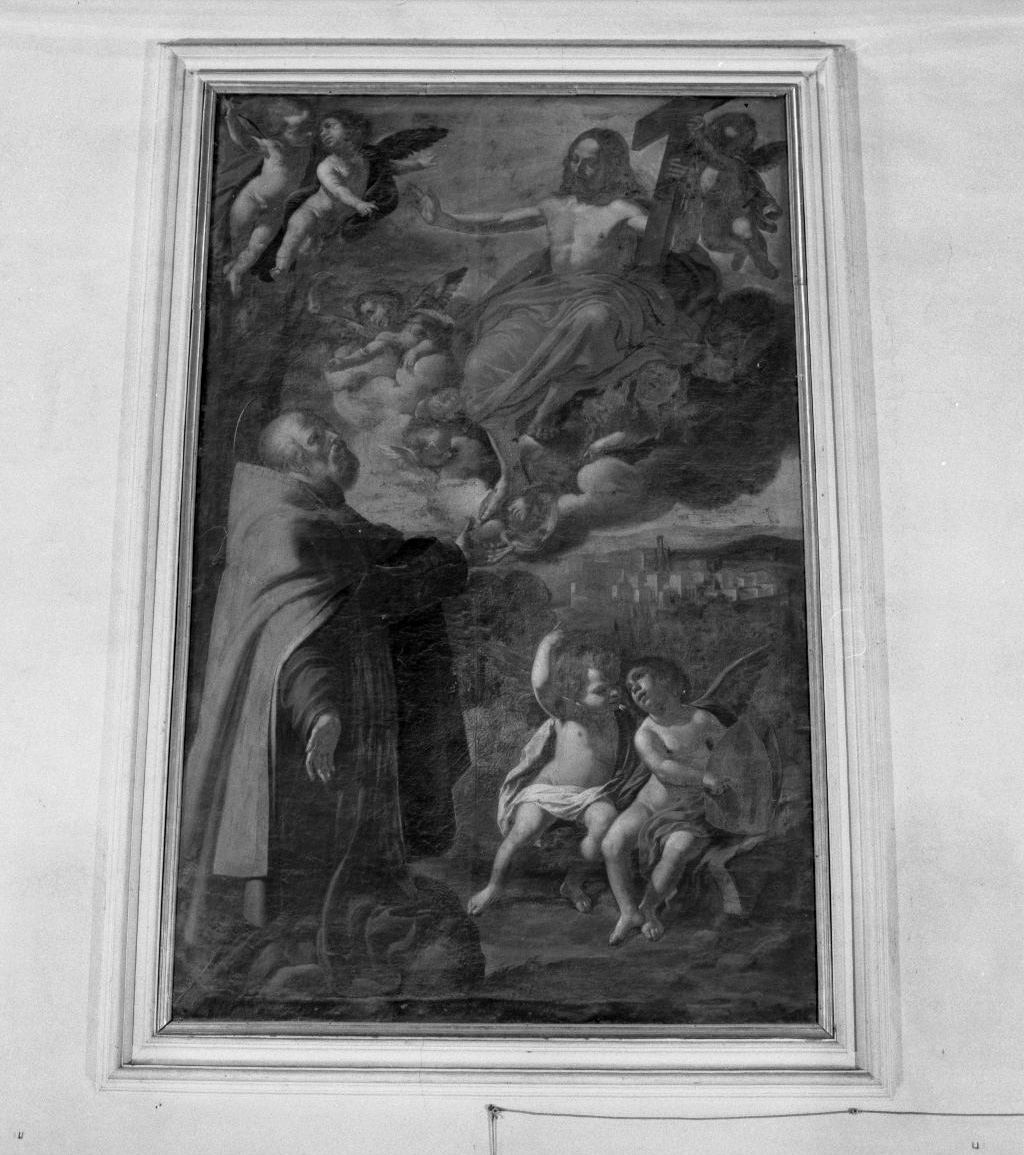 Sant'Agostino ha la visione di Cristo (dipinto) di Manetti Domenico (sec. XVII)