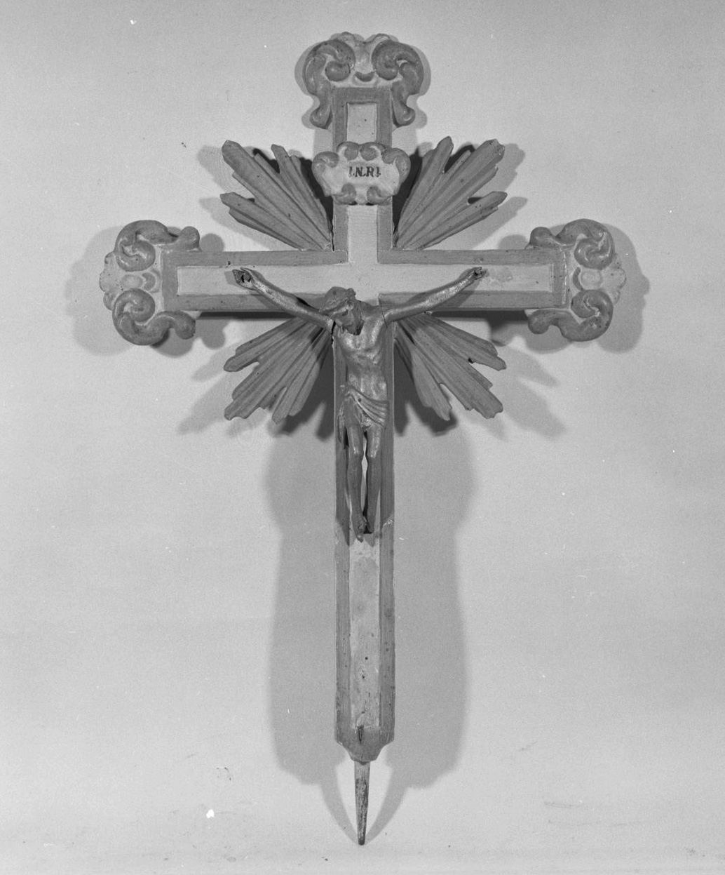 Cristo crocifisso (croce processionale, frammento) - bottega senese (sec. XIX)