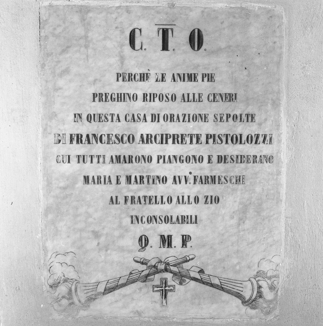 lapide commemorativa - bottega toscana (sec. XIX)