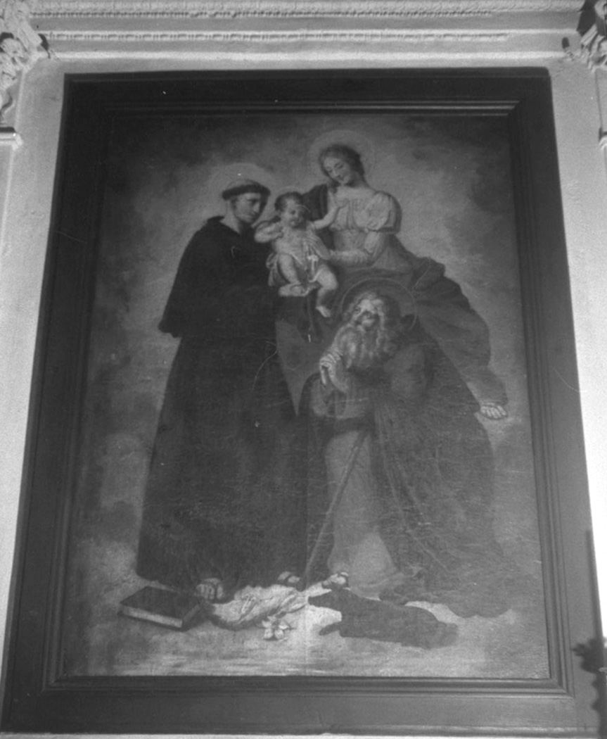 Madonna con Bambino, Sant'Antonio Abate e Sant'Antonio da Padova (dipinto) - ambito italiano (sec. XVII)