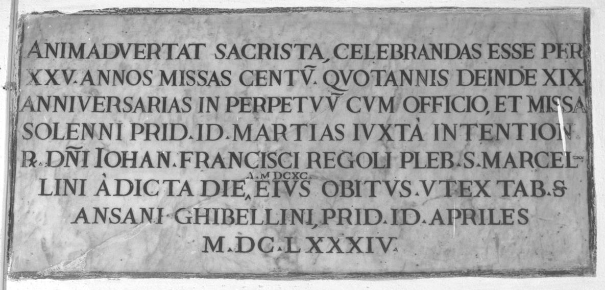 lapide - bottega toscana (sec. XVII)