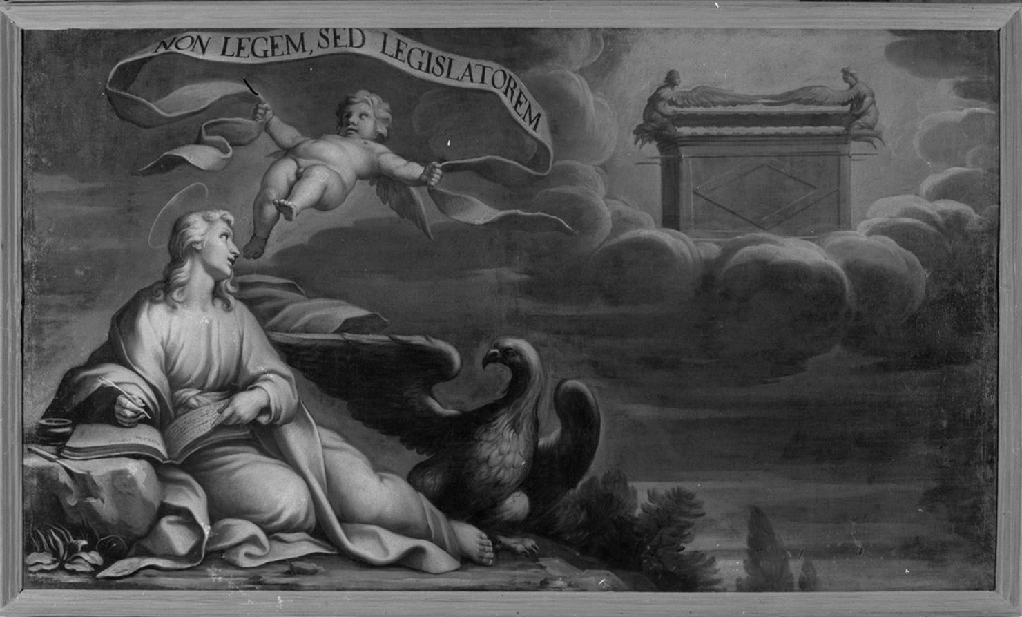 visione di San Giovanni Evangelista (dipinto) di Burbarini Deifebo (seconda metà sec. XVII)