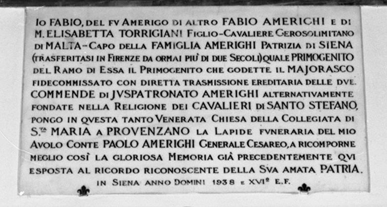 lapide - bottega senese (sec. XX)