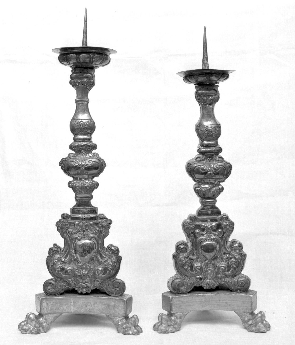 candeliere, serie - bottega senese (fine/inizio secc. XVII/ XVIII)