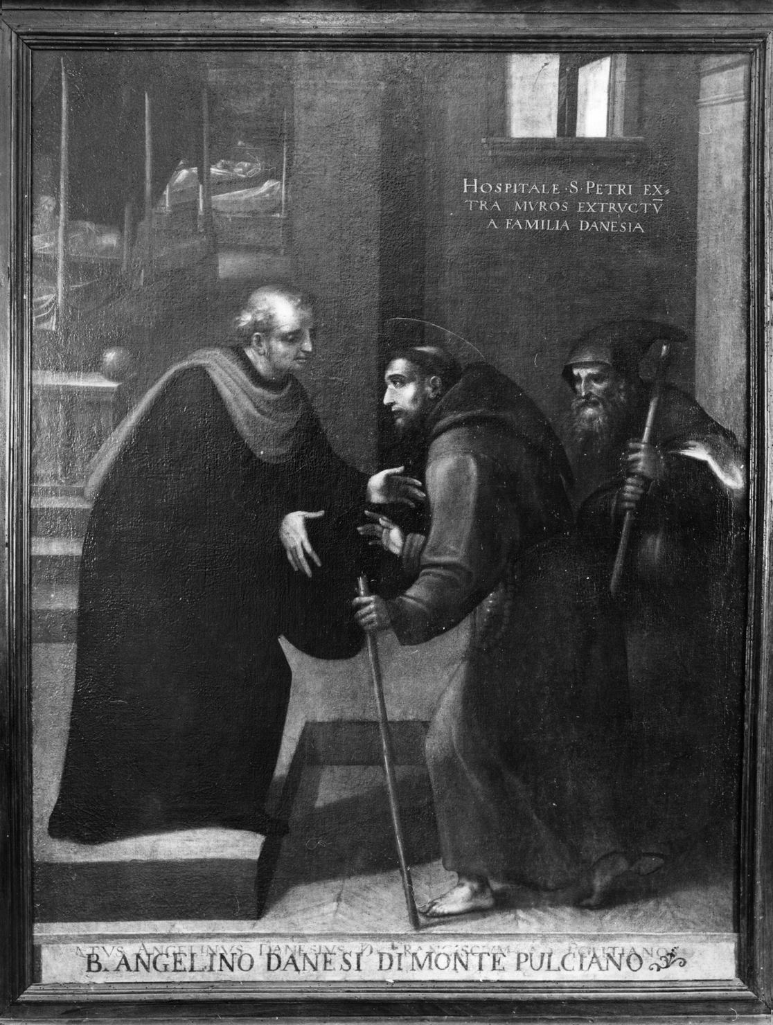 beato Angelino Danesi e due frati francescani (dipinto) - bottega italiana (sec. XVIII)