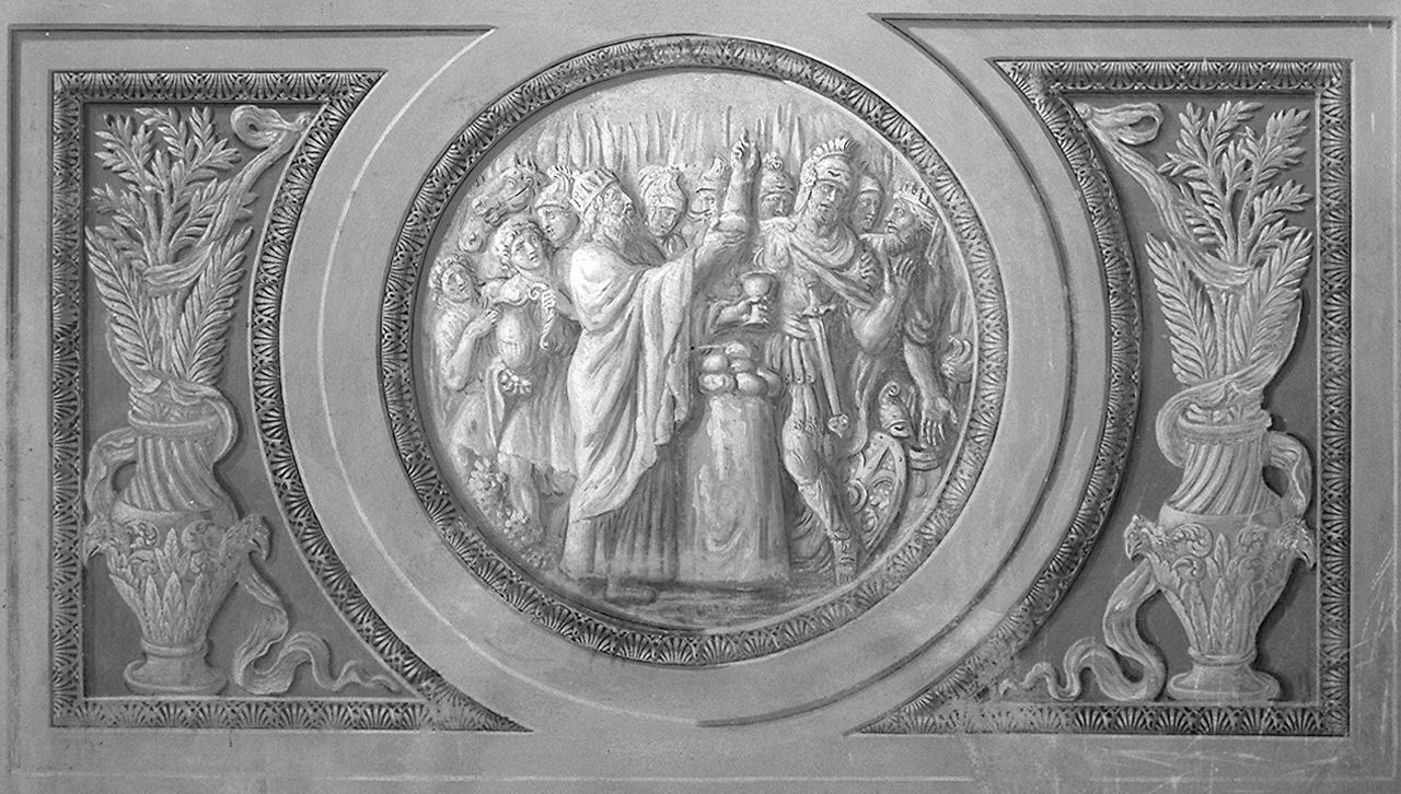 Melchisedec offre il pane e il vino nel calice (dipinto, elemento d'insieme) di Ademollo Luigi (sec. XIX)