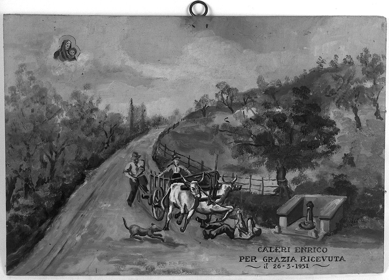 ricevimento di una grazia (ex voto) - ambito toscano (sec. XX)