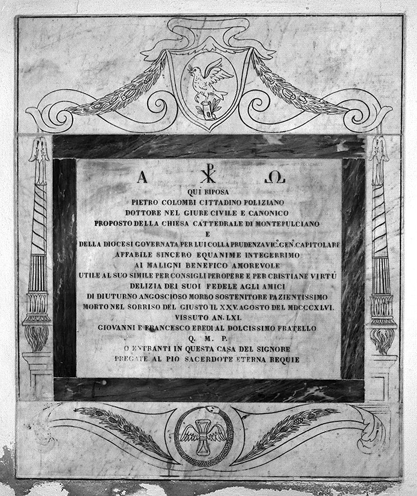 lapide tombale - bottega toscana (sec. XIX)