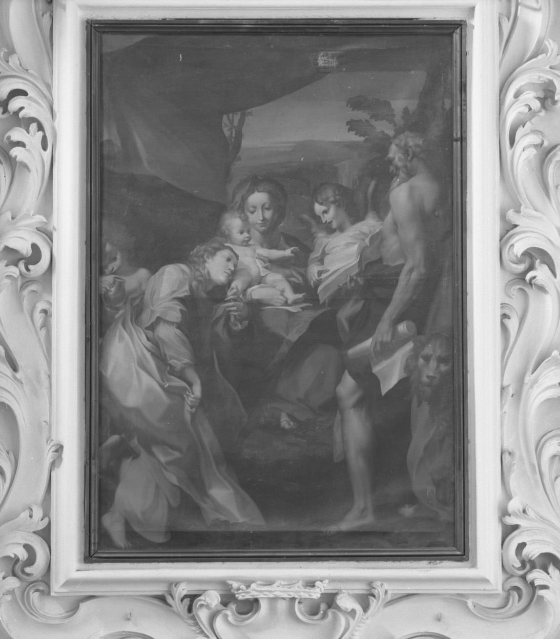 Il Giorno, Madonna con Bambino tra San Girolamo e Santa Maria Maddalena (dipinto) di Barbiani Bartolomeo (prima metà sec. XVII)