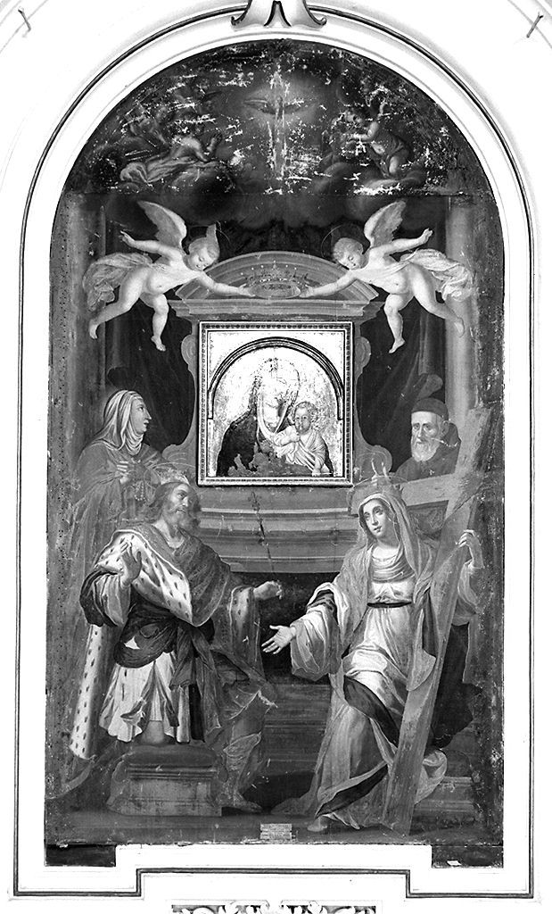 San Luigi IX, Sant'Elena e due santi serviti (dipinto) - ambito toscano (primo quarto sec. XVII)