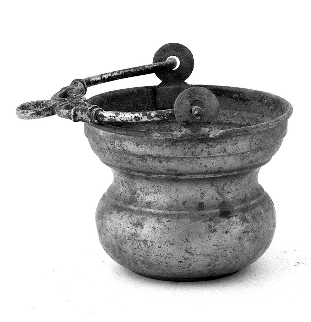 secchiello per l'acqua benedetta, elemento d'insieme - bottega italiana (sec. XIX)