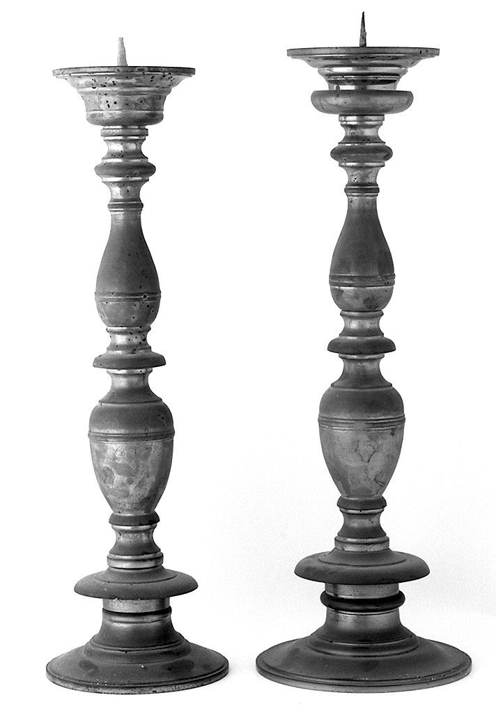 candeliere d'altare, serie - bottega toscana (sec. XIX)