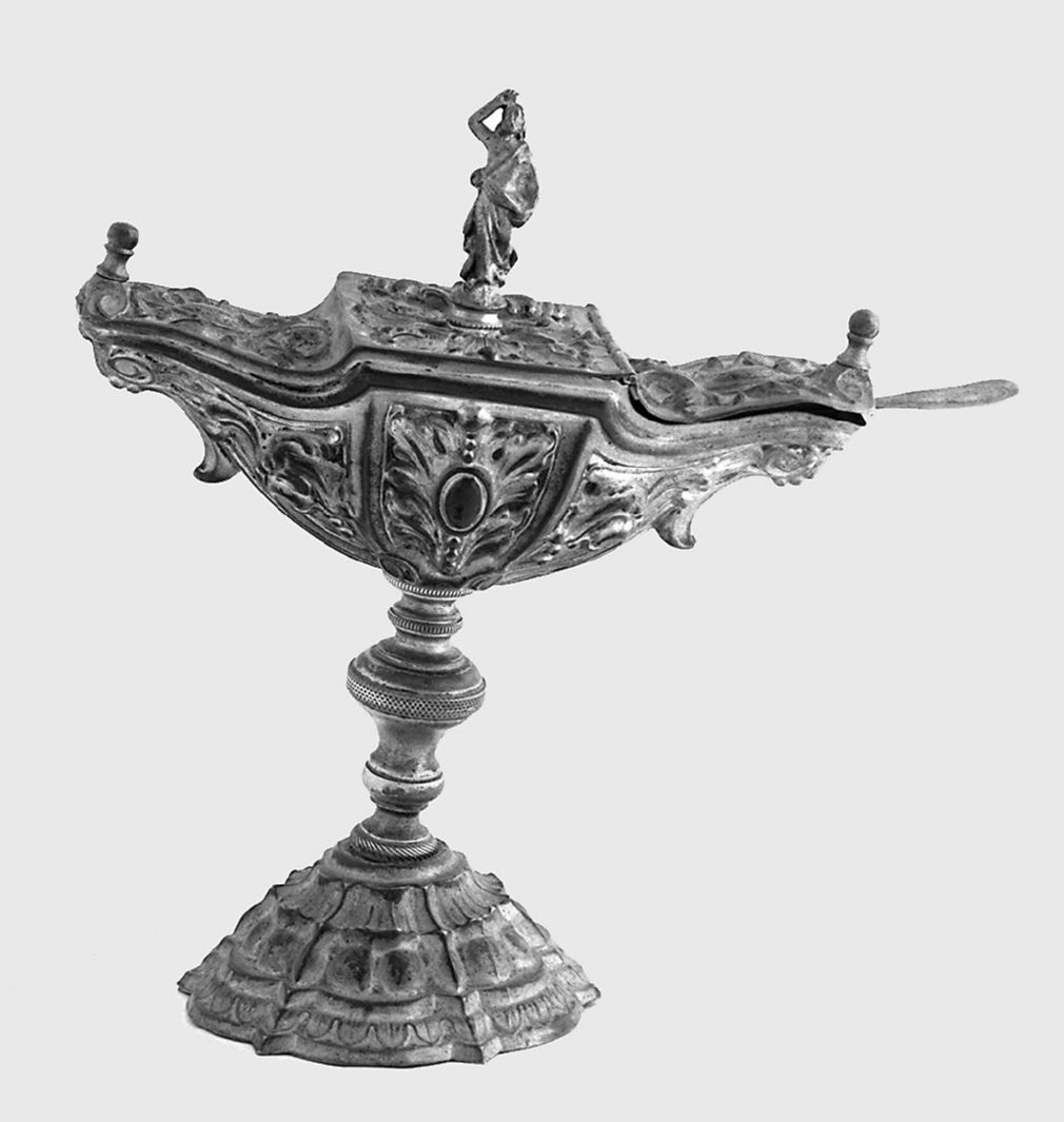 Cristo risorto (navicella portaincenso, elemento d'insieme) - bottega toscana (secc. XIX/ XX)