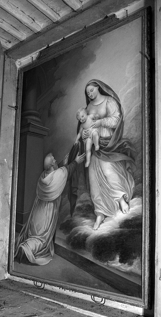 San Simone Stock riceve dalla Madonna lo scapolare (dipinto) - ambito senese (prima metà sec. XIX)