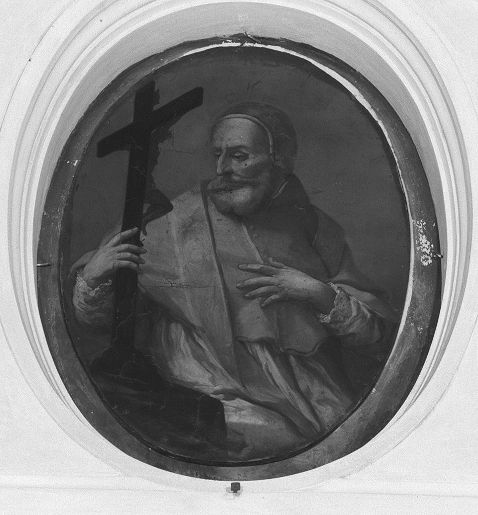 San Pio V papa e il miracolo del crocifisso che diventa corpo vivo (dipinto) - ambito tosco-romano (prima metà sec. XVIII)