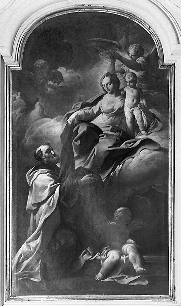 San Simone Stock riceve dalla Madonna l'abito dei carmelitani (dipinto) di Ferretti Giovan Domenico (sec. XVIII)